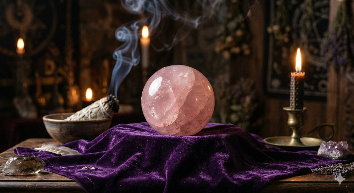 Rose Quartz Divination Sphere